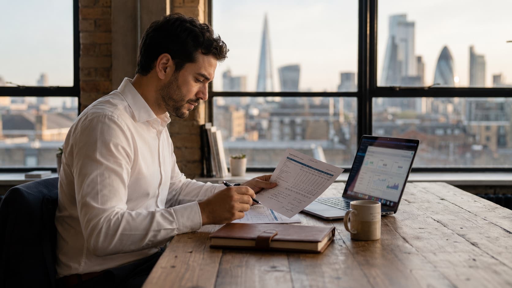 Professional working at desk